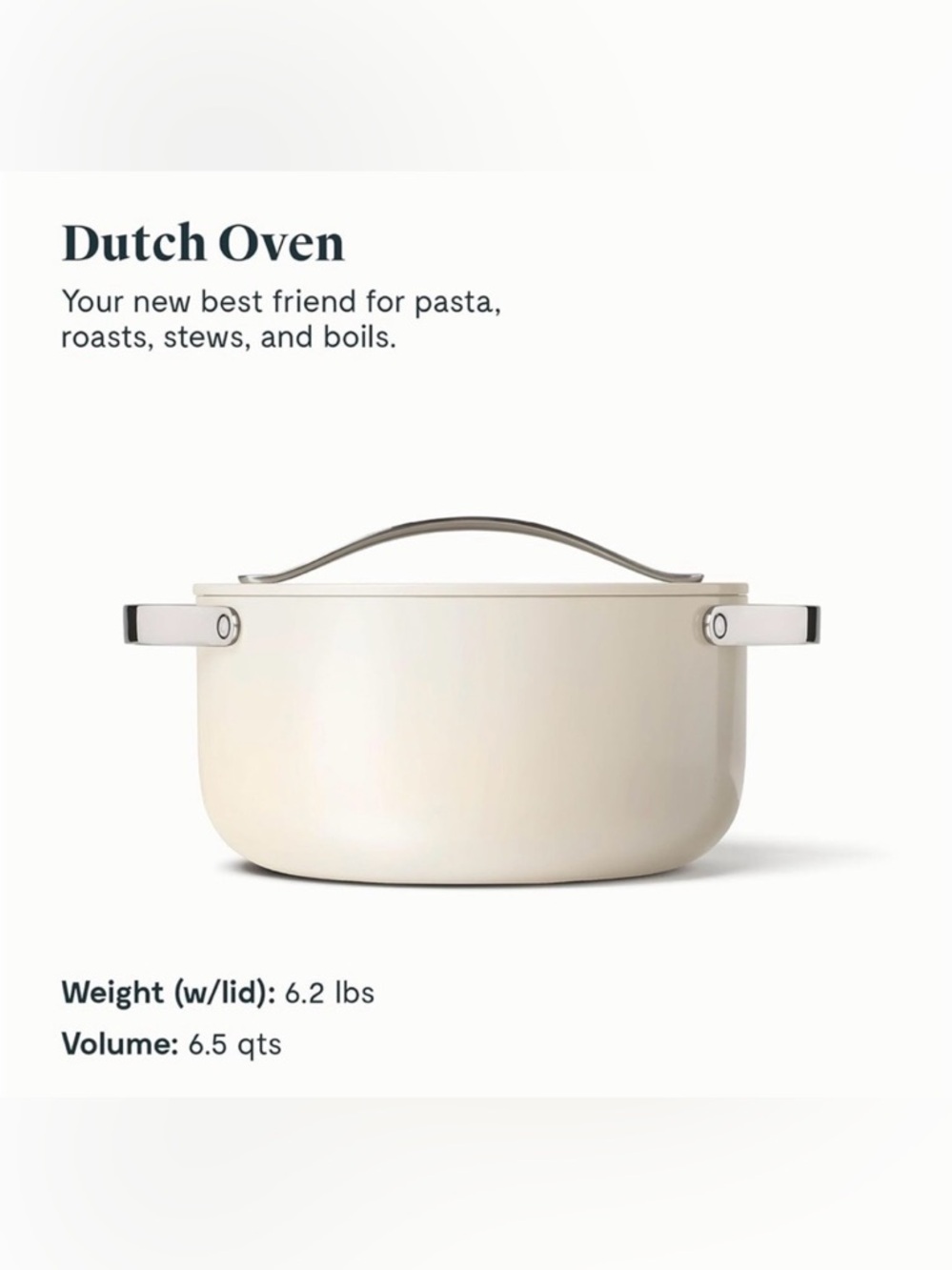 Caraway Nonstick Ceramic Dutch Oven Pot with Lid (6.5 qt, 10.5")